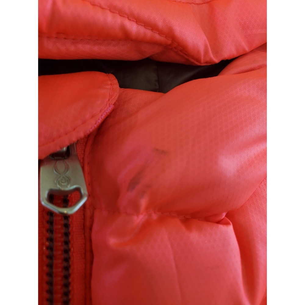 Spyder Womens Neon Highlighter Pink Hooded Down Puffer Vest Small - Picture 3 of 8